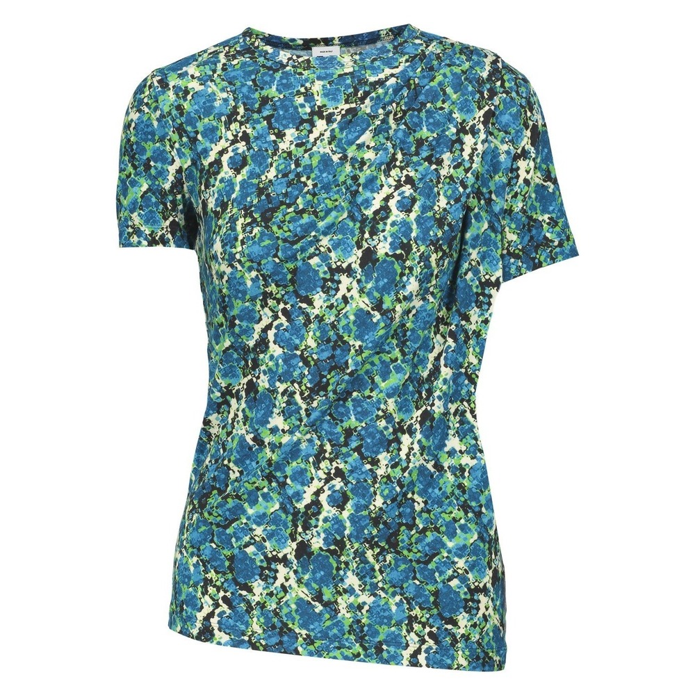 $245 NWT MISSONI Floral Stretch-Jersey Blouse Top Cinched Neckline Italy Made/S - Picture 2 of 8